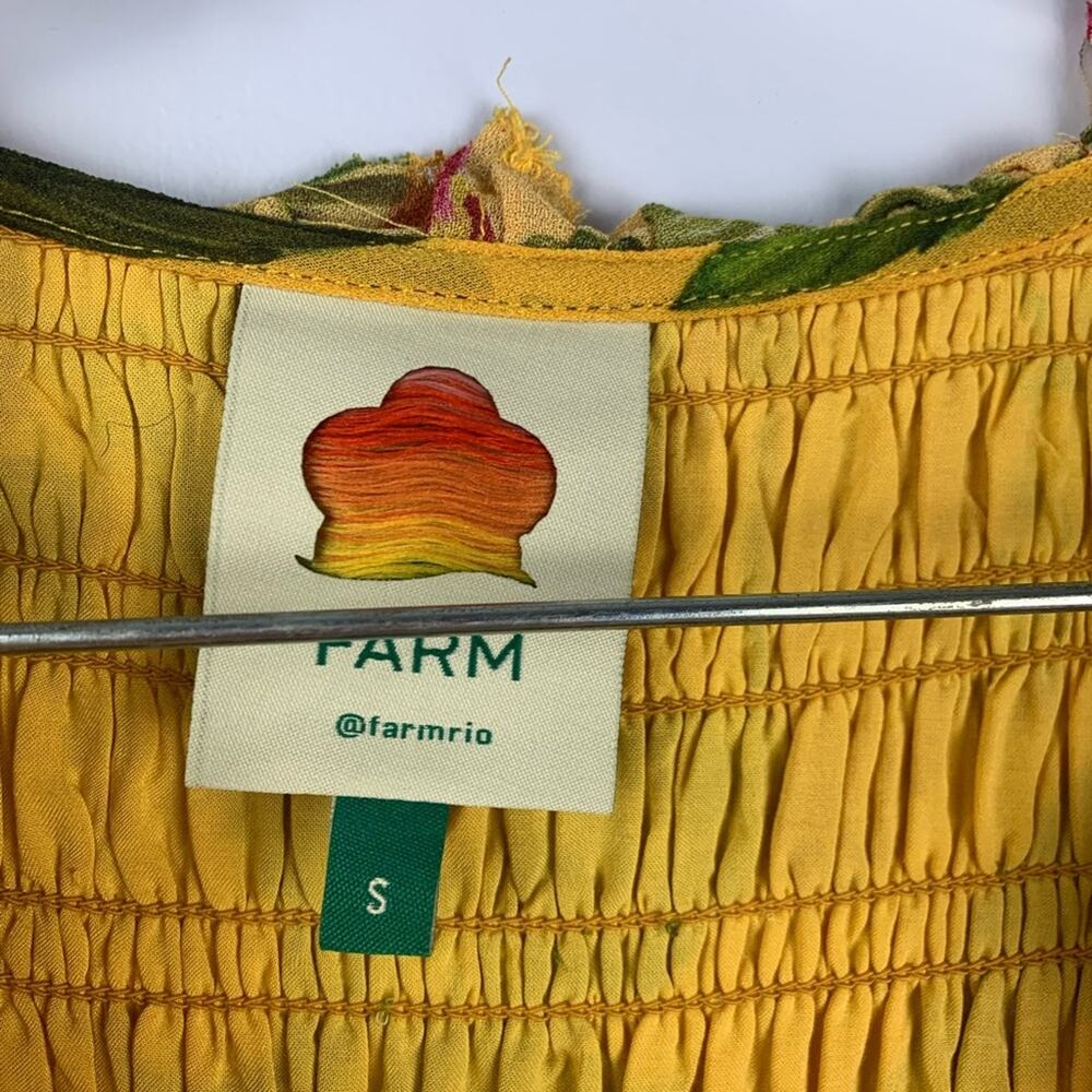 Farm Rio size small fruit lovers Yellow Floral Maxi Dress dragon fruit tropical - Picture 4 of 16